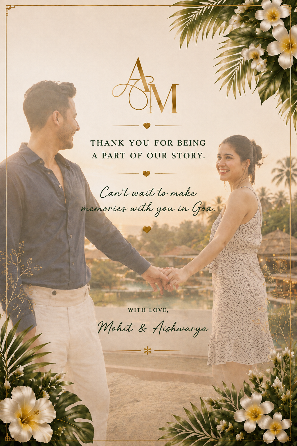 Thank you for being a part of our story — with love, Aishwarya & Mohit