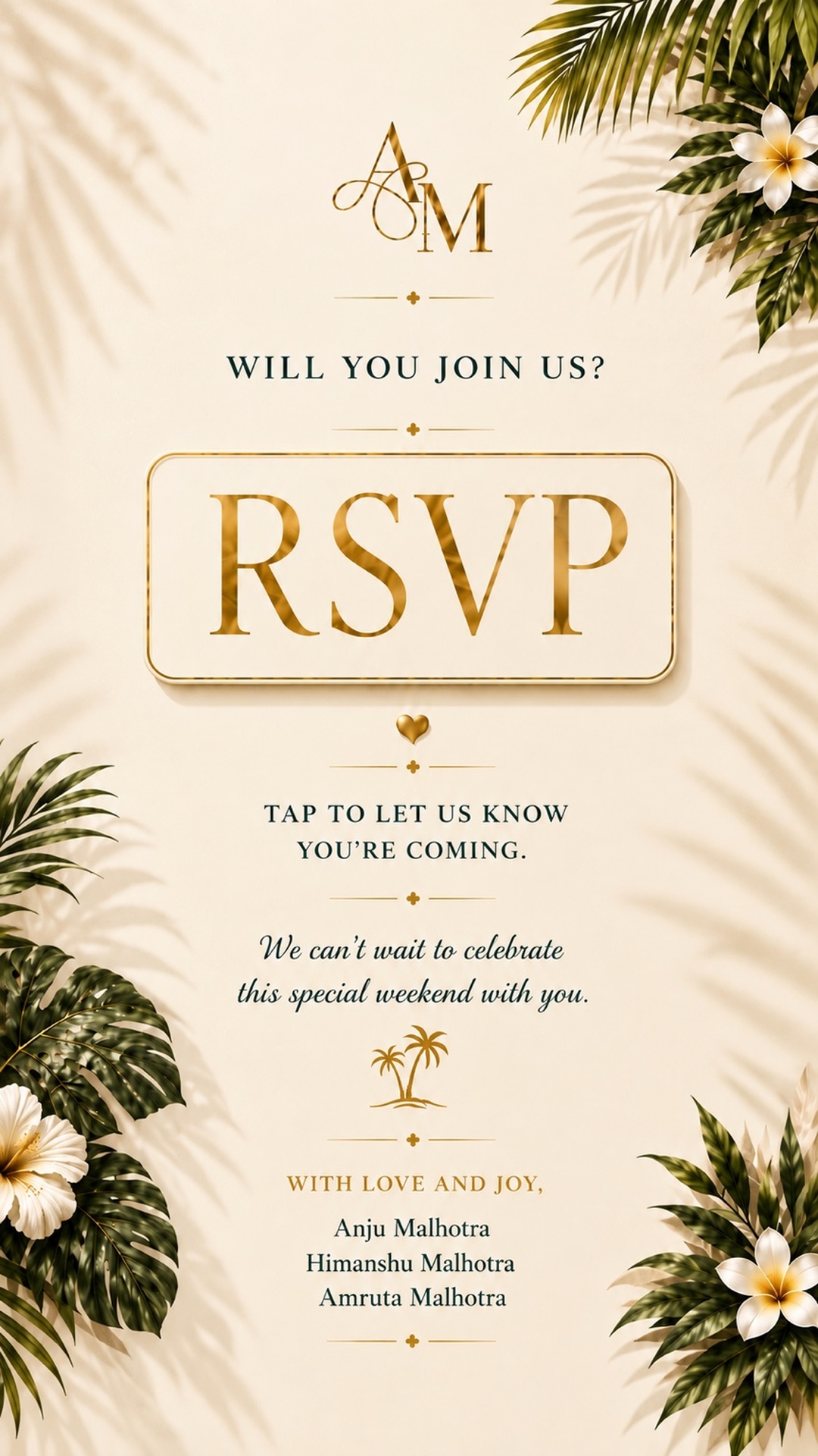 Will you join us? RSVP — tap to let us know you're coming