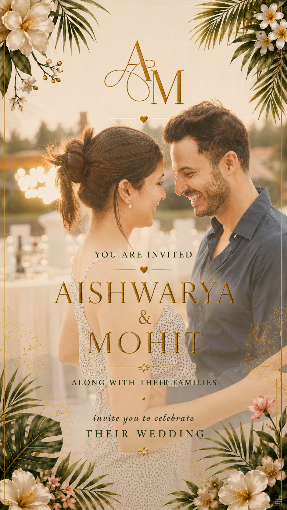 Aishwarya & Mohit, along with their families, invite you to celebrate their wedding